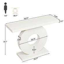 Tribesigns  40" Modern Console Table Entryway Table, Contemporary Sofa Table  Accent Table For Living Room - White - View 8