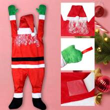 1 件圣诞老人攀爬墙饰、平面圣诞老人服装挂饰、门窗绒布挂饰礼物、门窗装饰、节日装饰品圣诞节趣味礼物、圣诞节 - 多色 - 查看 4