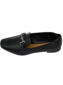 Kit 2 Pairs Women's Moccasin Shoes Donatella Shoes Square Toe Croco Black Embellishment And Variations - 銀色 - 查看 6