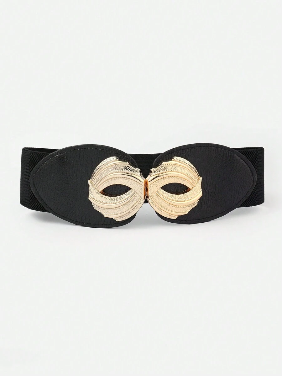 Plain Waist Belt With Special Wave Shape Buckle - A - View 1