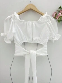 Dune Shirt With Puff Sleeves And Pearls - trắng - Xem 3