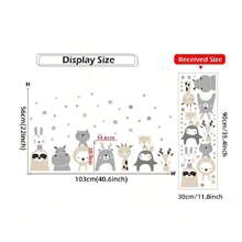 Cartoon Smiling Animal & Star Wall Stickers For Kids' Room Decoration, Living Room Hallway Entrance Door Porch Home Decor, Wall Decals Baby Shower Family Decorations Gifts, For - Multicolor - View 6
