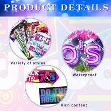 20 miếng biển báo tiệc thập niên 70 trang trí tiệc disco trang trí tiệc disco vui nhộn biển báo trang trí thập niên 1970 biển báo tiệc khiêu vũ đầy màu sắc đạo cụ chụp ảnh cổ điển cho tiệc ngoài trời trong nhà tại nhà, giáng sinh - 20 miếng thập niên 70 - Xem 3