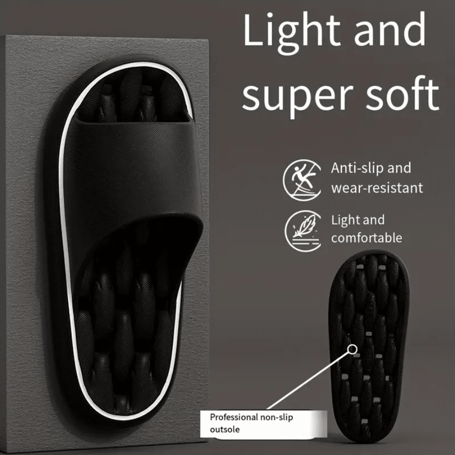 Summer New Women's Indoor Slippers, Solid Color EVA Anti-Slip Soft Bottom Wear-Resistant, Hollow-Out Bottom Quick-Drying For Shower, Couple Style, Portable For Travel And Vacation, Unisex