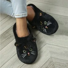 Cute Cartoon Big-Eye Cat Ears Soft Anti-Slip Comfortable House Slippers
