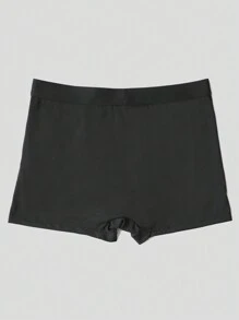 Men's Black Simple & Fashionable Letter Printed Elastic Briefs - Black - View 3