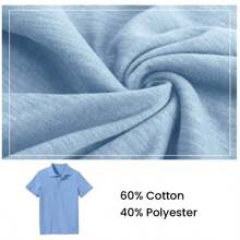 Young Boy 10-Pack School Uniform Tagless Polo Shirts - Light Blue - View 6