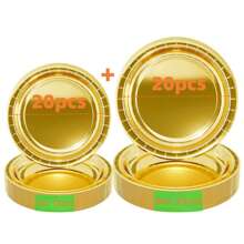 10/20pcs Gold Paper Plates, 7"/9" Foil Gold Disposable Plates, Party Plates Cake Dessert Plates, Tableware Dinnerware Set Supplies For Daily Meals Birthday Baby Shower Holiday Picnic Graduation Wedding Dinner, Christmas Party Christmas Decor Christmas Decorations Christmas Gifts And Decor Decorations S