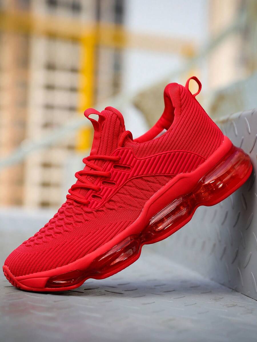 Men's Air Running Shoes Breathable Tennis Basketball Sneakers Gym Training Comfortable Fashion Walking Sport Shoes White - Đỏ - Xem 1