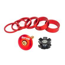 ZTTO Aluminiowy zestaw słuchawkowy do roweru, podkładka górna, podkładka ze stali nierdzewnej, śruba, rura sterowa widelca rowerowego 28,6 mm, nakrętka gwiazdkowa