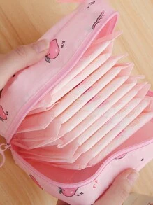 1 Peça Bolsa de Armazenamento de Guardanapo, Bolsa para Copo Menstrual, Suporte para Absorventes Maternos, Bolsas para Absorventes Femininos, Kit Portátil de Produtos Menstruais para Meninas e Mulheres, Bolsa de Maquiagem Pequena - Multicolorido - Visão 3