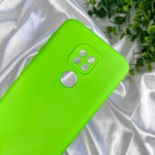 Silicone Case Cover For Moto G9/G9 Play / Case Lined Inside (CF26). - Màu xanh chanh - Xem 2