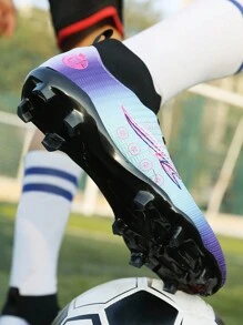Scarpe da calcio da uomo con tacco alto, laccio stringato, tacchetti per calcio indoor, Futsal, AG e terreni naturali