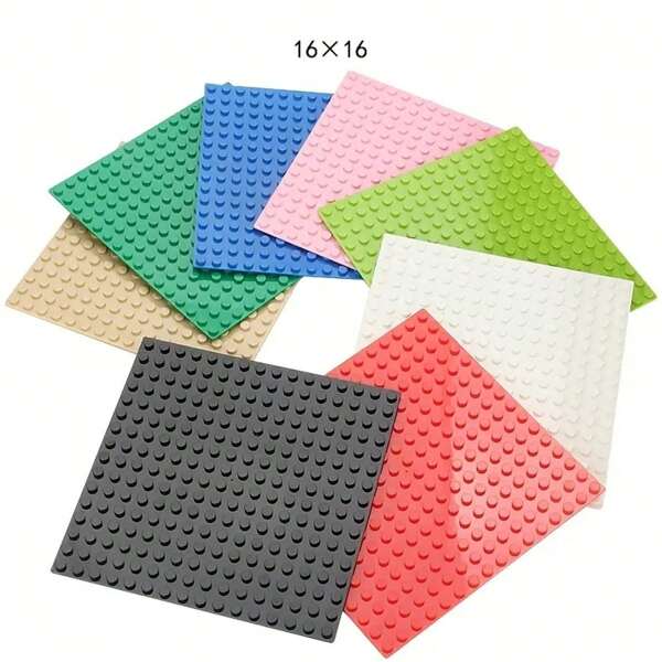 1 pieza Base de bloques de construcción de 16*16 puntos compatible con todas las principales marcas, multicolor, para Navidad