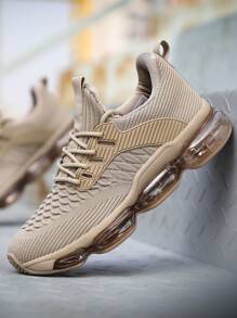 Men's Air Running Shoes Breathable Tennis Basketball Sneakers Gym Training Comfortable Fashion Walking Sport Shoes White - 卡其色 - 查看 2