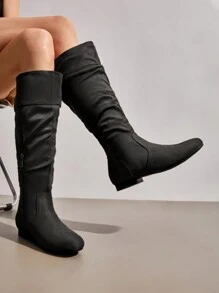 Giày bốt cao đến đầu gối màu đen dành cho nữ Giày bốt cổ điển thanh lịch & thời trang - màu đen - Xem 2