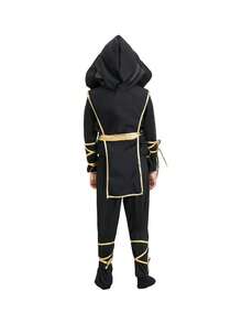 Disfraz infantil, traje dorado de lujo, disfraces de Ninjago para niños y niñas - Negro - Ver 4