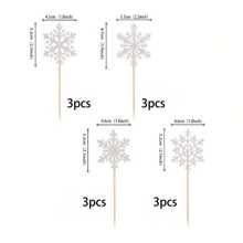 12pcs Christmas Snowflake Cupcake Toppers Winter Frozen Theme Snowflake Gender Reveal Cupcake Pick Decorations For Winter Snowflake Christmas Party Decorations Cupcake Picks Birthday Party Christmas Cake Decorations Supplies,Christmas - Multicolor - View 10