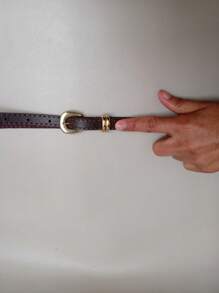 Thin Women's Belt Width 1CM - 鏽棕色 - 查看 6