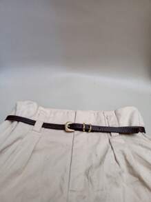 Thin Women's Belt Width 1CM - 鏽棕色 - 查看 2