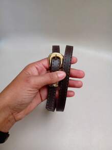 Thin Women's Belt Width 1CM - 鏽棕色 - 查看 4