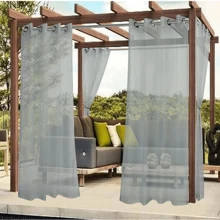 1Panels Perforated Solid Color Terylene Waterproof Window Screen Outdoor Balcony And Pavilion Shading And Rainproof Decoration Curtains - Multicolor - View 10