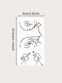 1Pc Hình xăm tạm thời ma thuật tối giản Hình ảnh hồ sơ cặp đôi Kiểu dáng Y2K Nghệ thuật cơ thể Chống thấm nước Màu xanh Hiển thị Hình xăm giả không phản quang Giữ lâu 3-10 ngày cho nam và nữ - màu đen - Xem 6