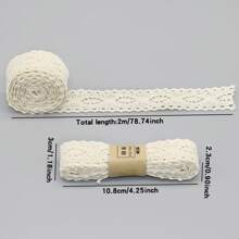 pince 5 件/套复古蕾丝缎带，2 米/件，镂空装饰工艺饰边，适用于服装、礼品包装、DIY 工艺品、鞋帽装饰、婚纱装饰 - 米色緞帶5件裝 - 查看 2