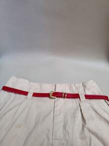 Thin Women's Belt Width 1CM - 紅色 - 查看 2