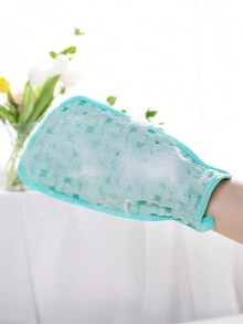 马卡龙色涤纶沐浴擦洗手套，四季浴室配件 - 多色 - 查看 3