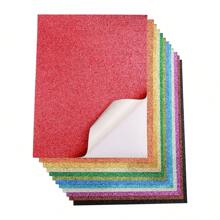 Papier cartonné à paillettes auto-adhésif, feuilles de paillettes de qualité supérieure pour l'artisanat, les projets artistiques et les décorations de fête, 10 pièces