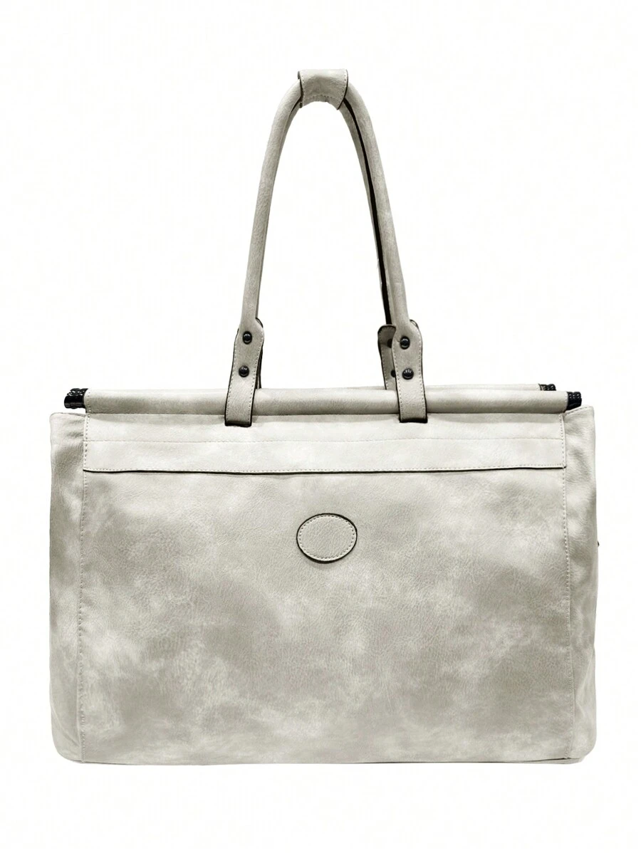 Bolsos de tote MILANO para mujer, de piel sintética, minimalista, de lujo discreto, elegante casual, de unicolor, de alta capacidad, para trabajo, viaje, citas, bolsas de deporte, con estilo retro vintage, de alta calidad y gran capacidad, 51cm* 24cm *32.5cm