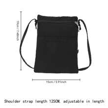 1pc Plain Color Diagonal Crossbody Phone Pouch & Coin Minimalist Korean Style Small Sling Bag Multi-Purpose Key Holder Baby Pink For Women Wallet Purse Wallet - Multicolor - View 4