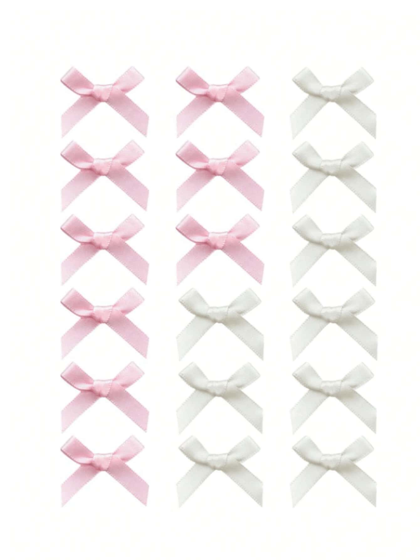 18pcs Ballet Style Cute & Elegant White Ribbon Bow Hair Clips For Little Girls - Pink - View 1