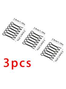 Bộ 4 dụng cụ tạo kiểu tóc hình sóng (Tặng kèm kẹp tóc ngẫu nhiên), phù hợp cho mọi mùa, dành cho nữ, tạo kiểu tóc, lược chải tóc, phụ kiện tóc cho tiệm cắt tóc, làm đẹp, du lịch, sản phẩm chăm sóc tóc, phụ kiện tóc, mùa hè, kỳ nghỉ, lễ hội, tiệc tùng. - màu đen - Xem 6