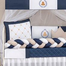 Baby Magic Island Kit Roupa de Berço Americano Trançado Urso Príncipe 11 Peças Protetor Quarto Enxoval