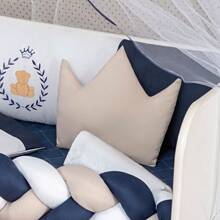 Baby Magic Island Kit Roupa de Berço Americano Trançado Urso Príncipe 11 Peças Protetor Quarto Enxoval