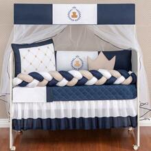 Baby Magic Island Kit Roupa de Berço Americano Trançado Urso Príncipe 11 Peças Protetor Quarto Enxoval