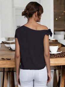 Blusa Dama Sexy y Cómodo Con Hombro Descubierto De Moda Mujer Temporada - Negro - Ver 5