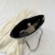 High Capacity Fashionable Nylon Tote Bag - Silver - View 4