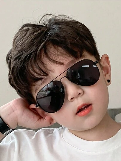 3pcs/Set Kids Double Beam Fashion Eyeglasses, Glasses For Driving Beach Travel