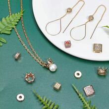 3 pezzi di perline in metallo a forma di cuore e teschio con zirconi micro pavé per la realizzazione fai da te di braccialetti, collane e accessori gioielleria