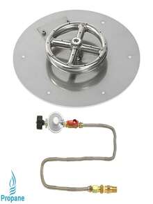 American Fireglass SS-RFPMKIT-P-12 12 In. Round Stainless Steel Flat Pan With Match Light Kit - Propane - Nhiều màu - Xem 1