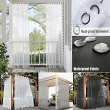 1Panels Perforated Solid Color Terylene Waterproof Window Screen Outdoor Balcony And Pavilion Shading And Rainproof Decoration Curtains - Multicolor - View 12