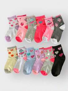 Kit Com 6 Pares de Meia Infantil Menina SORTIDOS - Multicolorido - Visão 1