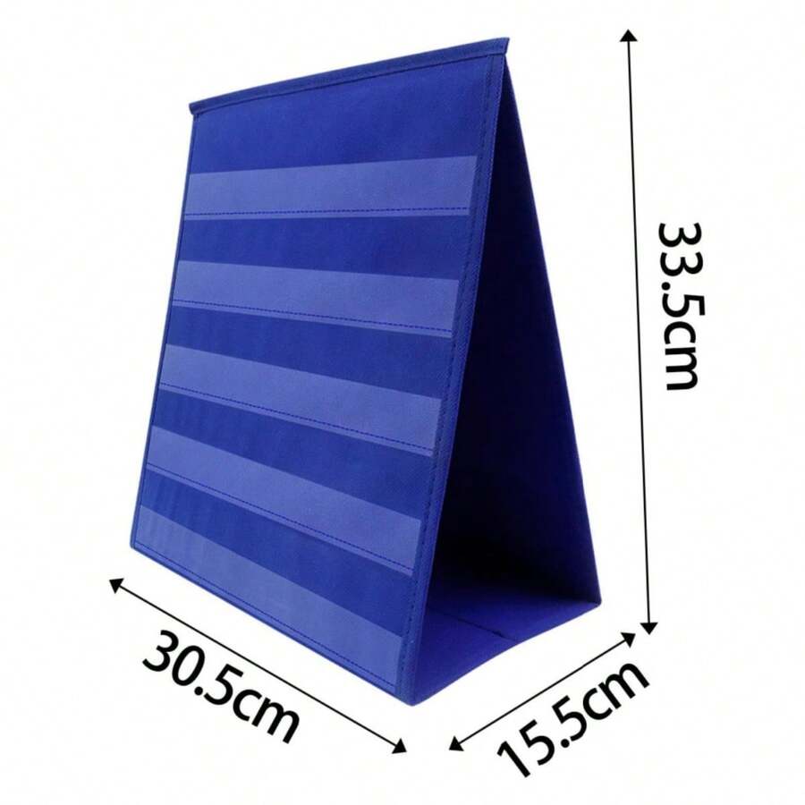 Desktop Pocket Chart, Tabletop Teaching Classroom Pocket Charts, Double Side And Self Standing Pocket Chart - Blue Color - View 1