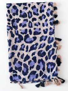 Fashion Leopard Printed Scarf, New Outdoor Travel Beach Sunscreen Shawl Scarf For Women, Linen Texture - Multicolor - View 8