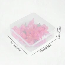 20/30/50pcs Pink Cherry Blossom Pins, Resin Flower Decorative Push Pins, Photos, Posters, And Other Office And School Supplies And Accessories Back To School,Back To School,School Supplies