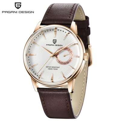 PAGANI DESIGN Sport Watch Men Waterproof Leather Strap Japan VH65 Stainless Steel Men Watch Original Gift For Boyfriend PD-1654