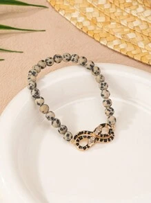 1 件时尚简约个性化复古珐琅蛇与天然石串珠手链 - 串珠手鍊 - 查看 6